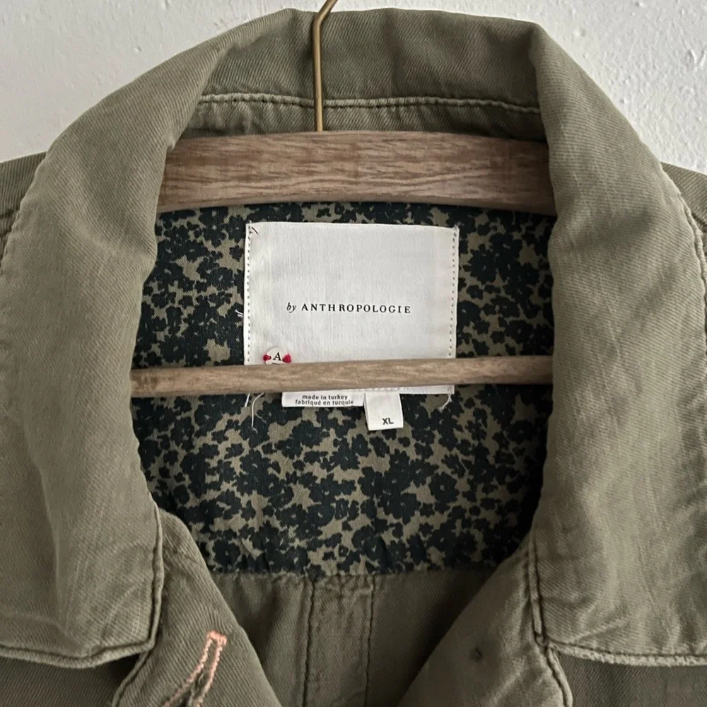 Anthropologie Olive Green Utility Jacket - Picture 2 of 9